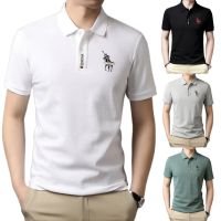 M-5XL เสื้อ polo ผู้ชาย เสื้อโปโลชาย เสื้อโปโลสีขาว 2022 เสื้อโปโลปกสลิมใหม่เสื้อยืดคอปกแขนสั้นแฟชั่นพลัสไซส์