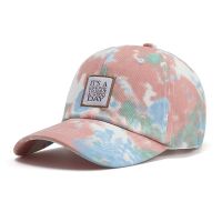 [COD] 2021 new tie-dye baseball cap womens street fashion graffiti Korean version peaked mens sunshade and sunscreen hat all-match