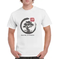 Zen Bonsai T Shirts Mens Pure Cotton Vintage Tshirt Clothes Chinese Character Present Printing