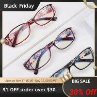 【cw】 Fashion Anti Blue Light Reading Glasses Women Flower Elegant Comfortable Glasses Urltra Light Eye Protection Presbyopic 1.0 4. ！