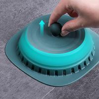 【hot】！ Floor Drain Deodorize Cover Washbasin Hair Catcher Silicone Sink Strainer Filter Deodorant Plug Accessories