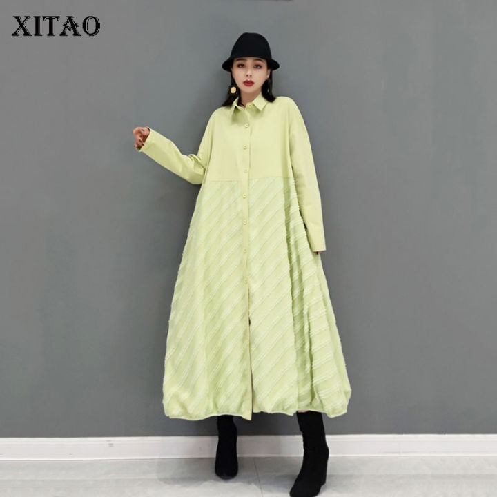 xitao-dress-long-sleeve-loose-women-shirt-dress
