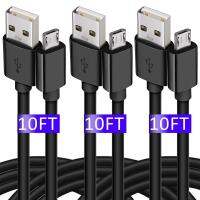 Micro USB Cable, 10 FT [3 Pack] Extra Long Durable Charging Cord, Quick Charger Cable for PS4,Android, for Samsung S7 J3 J7,XBOX