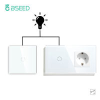 BSEED 1แก๊งสวิทช์สัมผัส2Way สวิทช์โคมไฟติดผนังกับสหภาพยุโรปซ็อกเก็ตประเภท-C พอร์ต USB สำหรับบันไดห้องโถงทางเดินแผงกระจก2แพ็ค