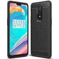 For Oneplus 6 Case, Silicone Protection Shock Absorption Cover and Carbon Fiber Design Phone Casing