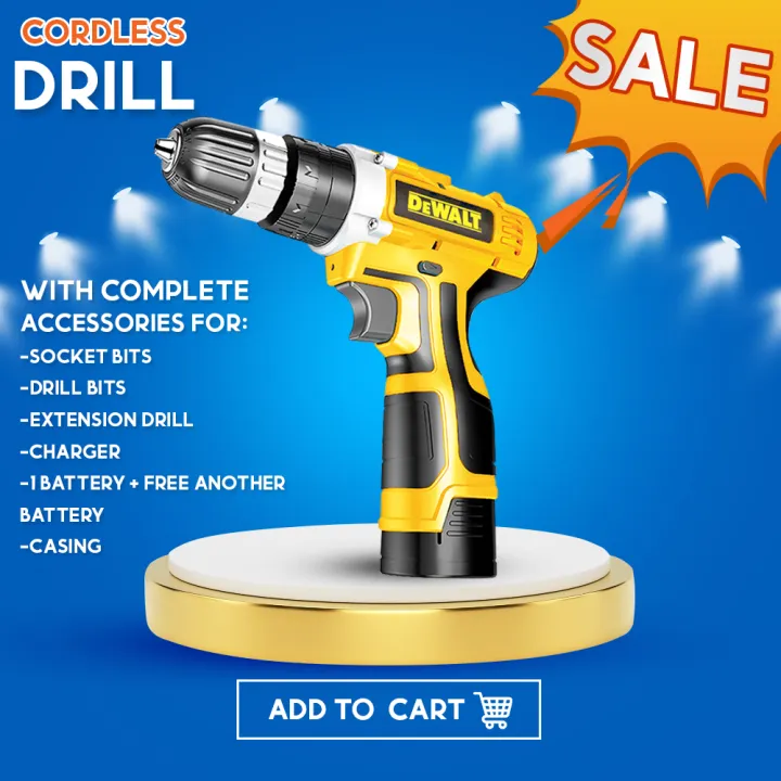 reCHARGEable 12V DEW6LT PERCUSSION DRILL Liion battery for wood, Drill