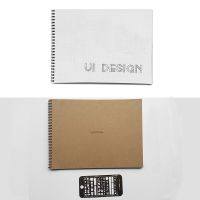 UI Stencils Kits A4 Dotted Grid Spiral Notebook A4 UI Interactive Design Dot Coordinate Font Marking Design Notebook Note Books Pads