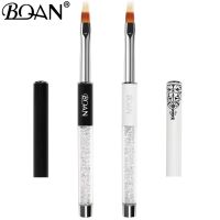 BQAN 2PCS Nail Ombre Brush Nail Art  Brush Painting Pen Brush UV Gel Polish Gradient Color Rhinestone Crystal Nail Drawing Pen Artist Brushes Tools