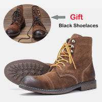 Men‘s Leather winter boots Large Size 7-13 Winter Boots for men Wootten Brand ankle boots #8103