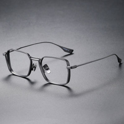 Handmade Pure Titanium Top-Notch Square แบรนด์หรูกรอบแว่นตาผู้ชาย Vintage R Ultra-Light Prescription Glasses