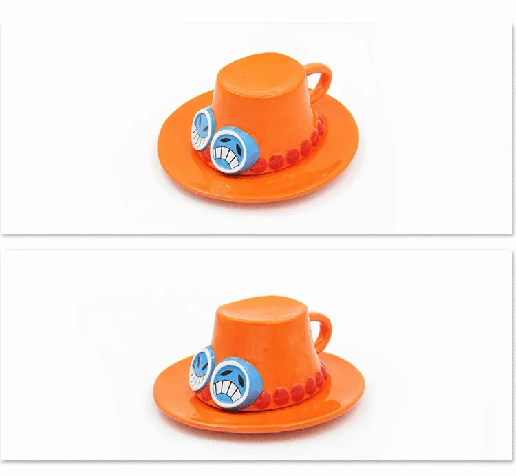 NEW Anime One Piece Cosplay Mug Water Cup Creative Three Brothers Hat  Shaped Coffee Cup Luffy Ace Sabo Ceramic Cup for Parties