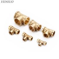 Tee Type Brass Pipe Fitting Adapter Coupler Connector For Water Fuel Gas 1/8 1/4 3/8 1/2 3/4 1 BSP Female Thread 3 Way