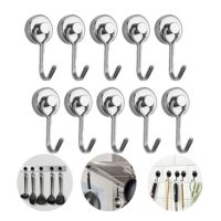 4/8pcs Multi-Purpose Heavy Duty Magnetic Hook Strong Neodymium Magnets Hooks Key Holder Hanger Home Organization And Storage