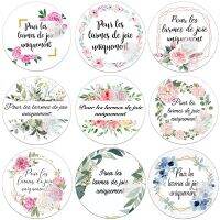 Pour Les Larmes De Joie Uniquement Floral Stickers Labels Round Self-Adhesive Label Wedding Engagement Decor