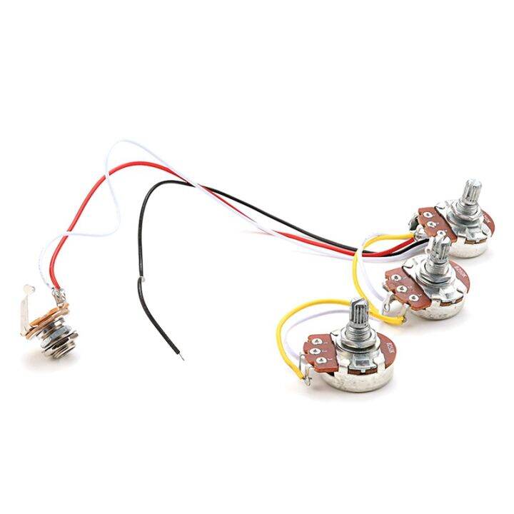 Bass Wiring Kit Tone Volume Control Harness A250K B250K Pots Socket