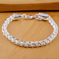 New 925 Sterling Silver Bracelet Fishbone Bracelet Woman &amp; Mens Jewelry Gift