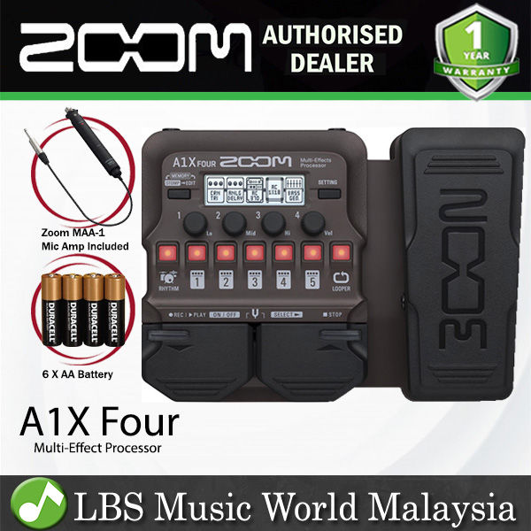 Zoom A1X Four Acoustic Instrument Multi Effect Processor Pedal