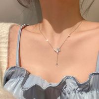 [COD] 2022 new bowknot clavicle chain womens high-end sense light luxury niche necklace falls into peach tea at a glance