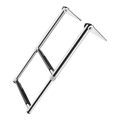 Marine Folding Ladder Telescoping Climbing Ladder For Boat 2 Steps Stainless Steel Ship Ladder For Inflatable Boat Kayak Motorboat Canoeing feasible