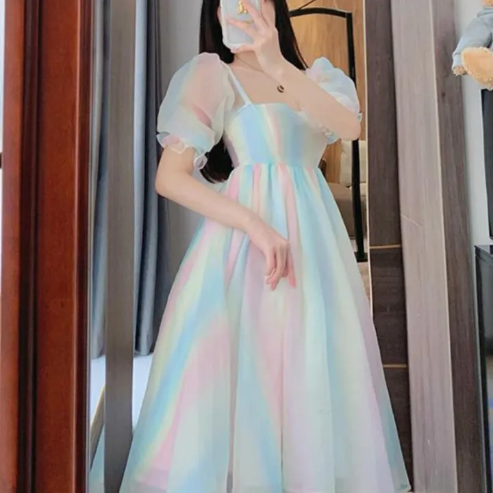 French Princess Rainbow Dresses For 