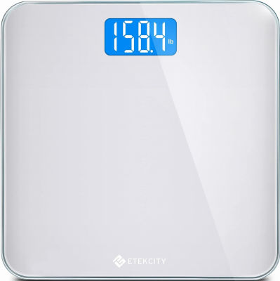 Etekcity Scale for Body Weight, Digital Bathroom Weighing Machine for People, Large and Easy-to-Read Backlight Display, Accurate with High Precision Measurements, Durable Tempered Glass, 400 lbs