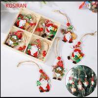 KONSIRAN 12pcs/box งานหัตถกรรมไม้ จี้คริสมาสต์ ของขวัญสำหรับเด็ก พวกโนมส์ เครื่องประดับแบบห้อย อุปกรณ์สำหรับงานรื่นเริง ดีไอวาย เสน่ห์การตกแต่ง ปาร์ตี้สุขสันต์วันคริสต์มาส