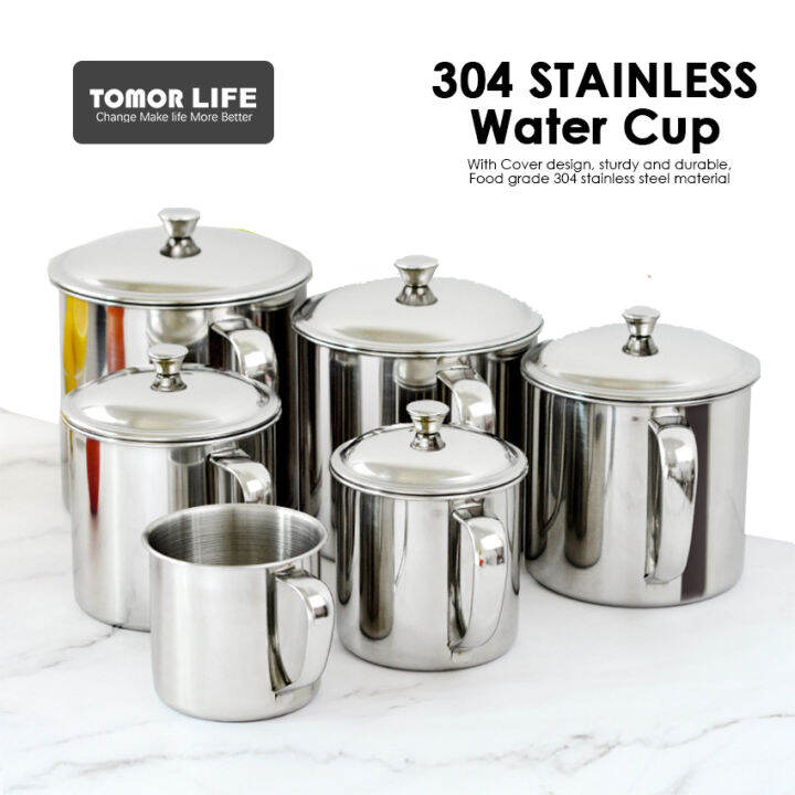 tomor-life-304แก้วแบบมีฝาปิดน้ำสแตนเลส