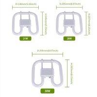 2D triphosphor square fluorescent Bulb ceiling ring lamps, 4-pin GR10q T6 21W 28W 38W Available 6500K White 2pcs