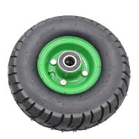 10in 4.10/3.50-4 Tires Wheels, 6204- Bearing Rubber Inflatable Tool Cart Tire Wheel, Rubber Hand Truck Wheel