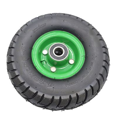 10in 4.10/3.50-4 Tires Wheels, 6204-2RS Bearing Rubber Inflatable Tool Cart Tire Wheel, Rubber Hand Truck Wheel