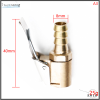Liujinpeng รถอัตโนมัติทองเหลือง8มม.,อะแดปเตอร์เชื่อมต่ออุปกรณ์เสริมรถยนต์ยางยางล้อคลิปหนีบวาล์วเครื่องสูบลมหัวเติมลม
