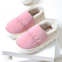 2023 Winter Waterproof Down Slippers Women Outside Slides Home Shoes Warm Fur Plush Thick Platform Slipper Couples Cotton ShoesTH