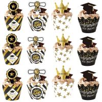 Graduation Party Cupcake Wrappers with Cake Topper Congratulation College Grad Party Decoration Banner Class of 2023 Photo Props Party  Games Crafts