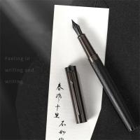 DFVDSFG เครื่องเขียนสเตชันเนอรี โลหะสำหรับตกแต่ง เหล็กไร้สนิม ปากกาของขวัญ ออฟฟิศสำหรับทำงาน ป่าสีดำ ปากกาสำหรับเขียน ปากกาเซ็นชื่อ ปากกาหมึกซึม ปากกาประดิษฐ์ตัวอักษร