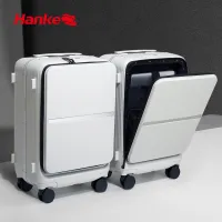 Hanke New Business Travel Luggage Men PC Trolly Case TSA Lock Front-opening Suitcase 20 Inch Cabin Case Spinner Wheels H9850