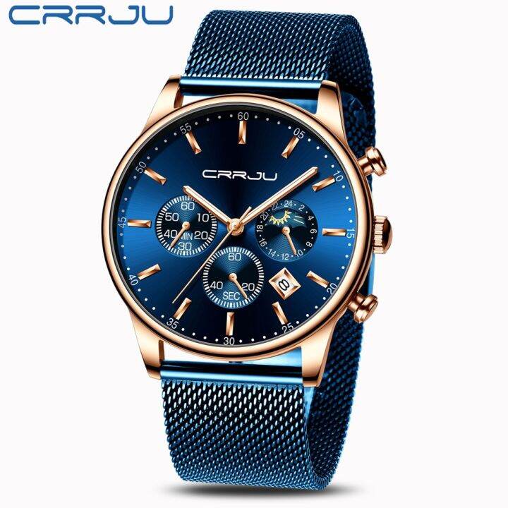 relogio-masculino-luxury-quartz-watch-for-men-blue-dial-watches-sport-watches-chronograph-clock-mesh-belt-wrist-watch