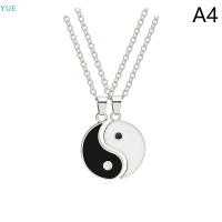 ?【Lowest price】YUE ชุดสร้อยข้อมือคู่จี้สร้อยคอสร้อยข้อมือโซ่ถักเปียปรับได้2ชิ้นกำไลข้อมือคู่รัก