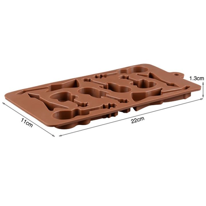 htrxb-อุปกรณ์ทำเค้กเบสรูปกีตาร์แม่พิมพ์ฟองดองปลอดสารพิษเค้กช็อคโกแลตอุปกรณ์อบ1ชิ้น