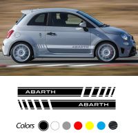 Car Stickers Body Vinyl Decal Racing Sports Long Stripe Side Door Stickers For FIAT 500 1 Pair 2 Sides