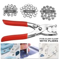 ™❀ 200pcs Snap Fasteners Kit with Pliers 9.5mm Metal Button Snap Fasteners DIY Snap Button Set for Baby Clothing Bag Hat Sewing