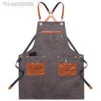 ℡▽▧ Denim apron barber milk tea shop baking flower shop restaurant waiter men and women work clothes art