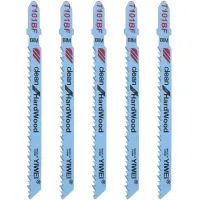 5 Pcs T101BF Bi-Metal T-Shank จิ๊กซอว์ใบมีดตัดเครื่องมือทำความสะอาดสำหรับไม้เนื้อแข็ง