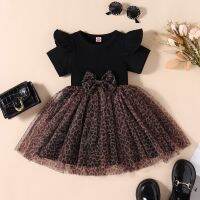 listenwind 1-5Y Children Toddler Kid Baby Girls Dress Leopard Print Tulle Tutu Dresses For Girls Children Summer Clothing