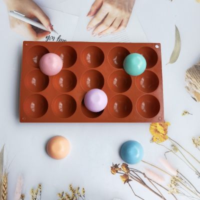 15 Holes 3D Ball Round Half Sphere Silicone Molds for DIY Baking Pudding Mousse Chocolate Cake Mold Kitchen Accessories Tools