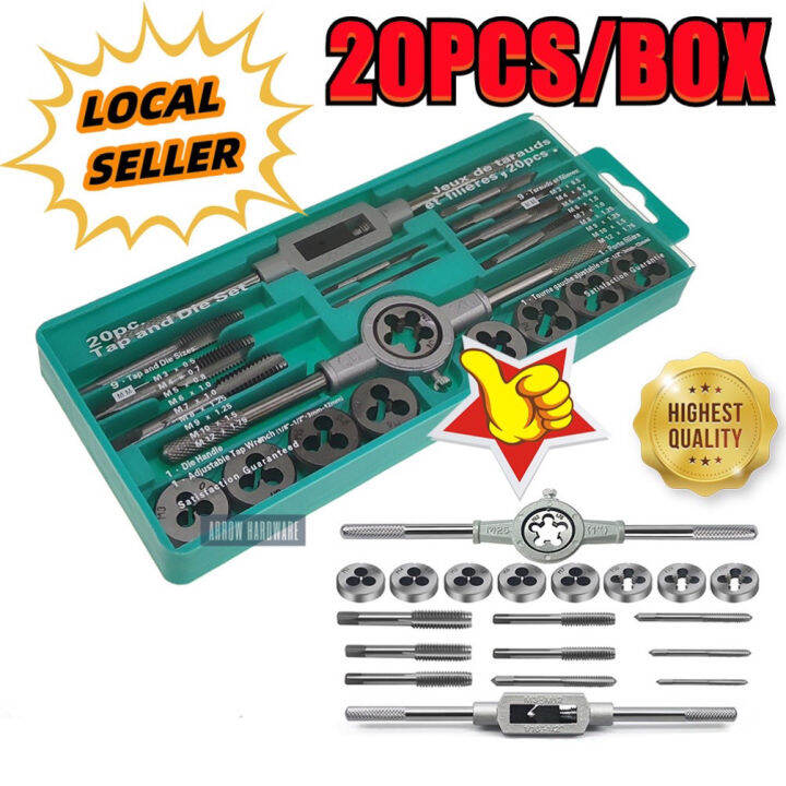 【COD】20 Pcs Tap and Die Set Metric Hand Threading Tool | Lazada PH