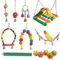 Parrot Toy Kit Bird ของเล่นอุปกรณ์เสริม Bird Cage ของเล่นสำหรับ Parrots Birds Swing Chewing Bird ของเล่น Parrot Bite Toy