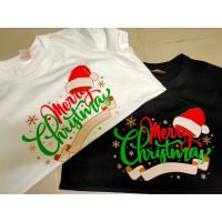 เสื้อยืดผ้าฝ้ายเสื้อยืดผ้าฝ้าย เสื้อยืดคริสต์มาสChrismas Tshirt (Merry Christmas)