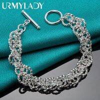 สร้อยข้อมือนำโชค925เงินสเตอร์ลิง Urmylady สำหรับผู้หญิงเครื่องประดับแสนสวยสำหรับงานเฉลิมฉลองหมั้นงานแต่งงาน