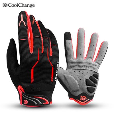 hotx【DT】 Coolchange Cycling Gloves Men Shockproof Road Mountain MTB Riding Biking Motorcycle