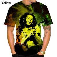 Summer Pop Star Bob Marley 3D T-shirt men Round Neck Fashion Casual Printed T-shirt Short-sleeved Top